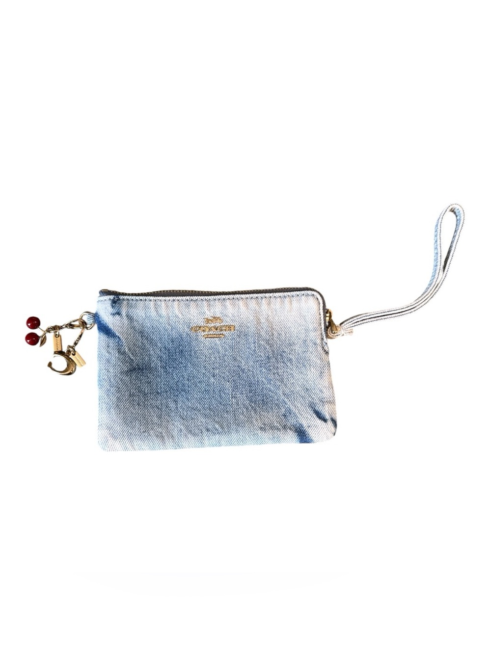 Coach Denim Corner Zip Wristlet